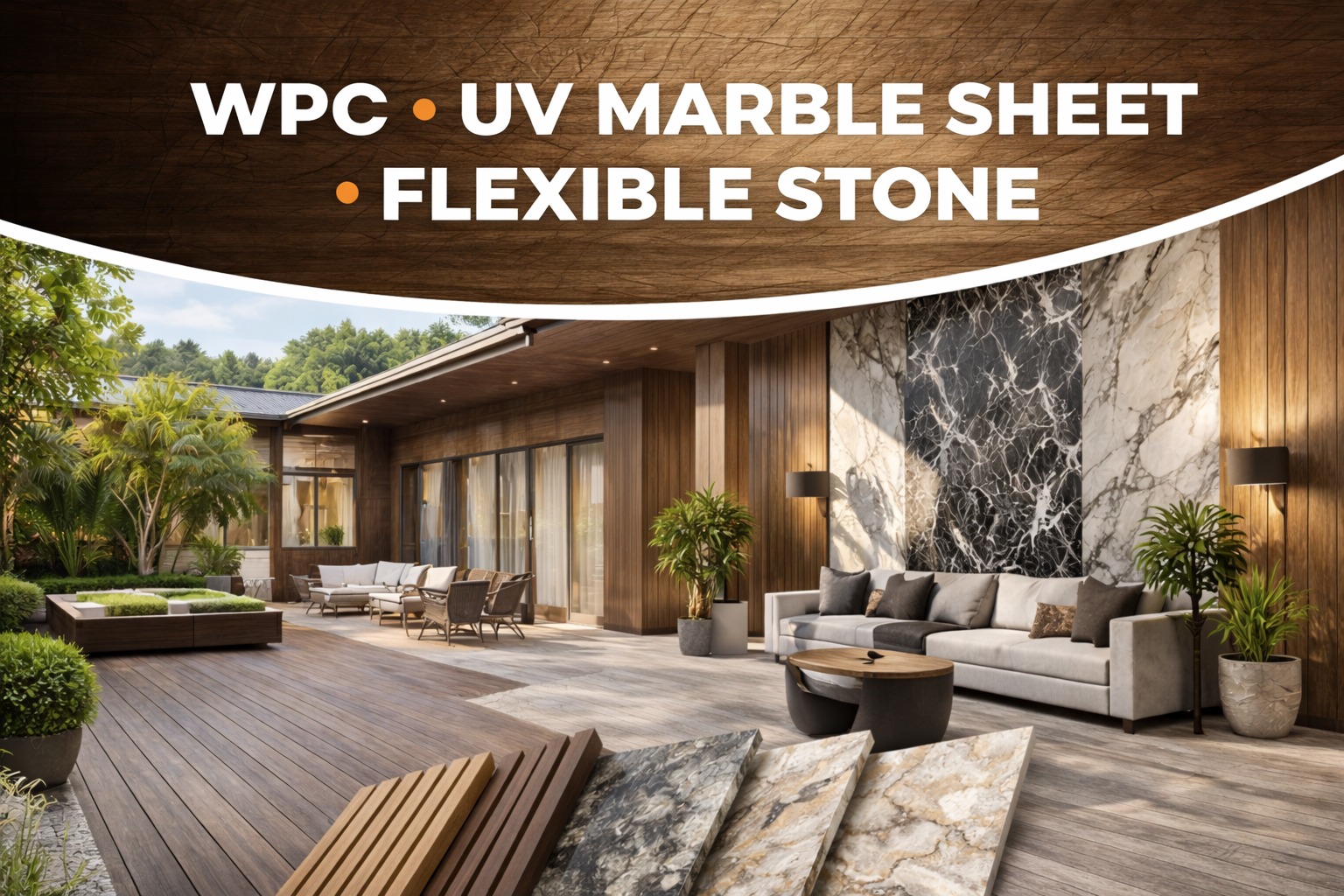 WPC · UV Marble Sheet · Flexible Stone
